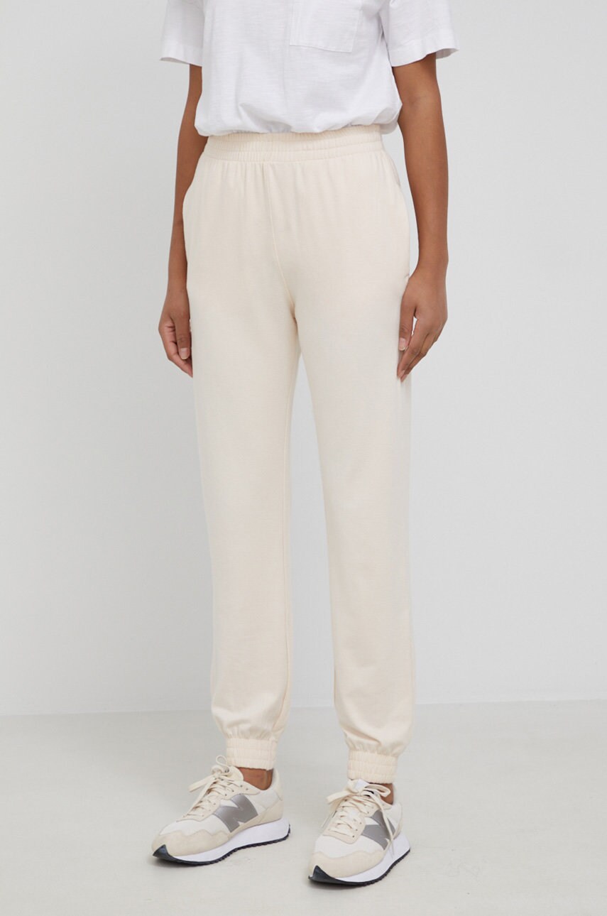United colors of benetton pantaloni femei, culoarea bej, neted