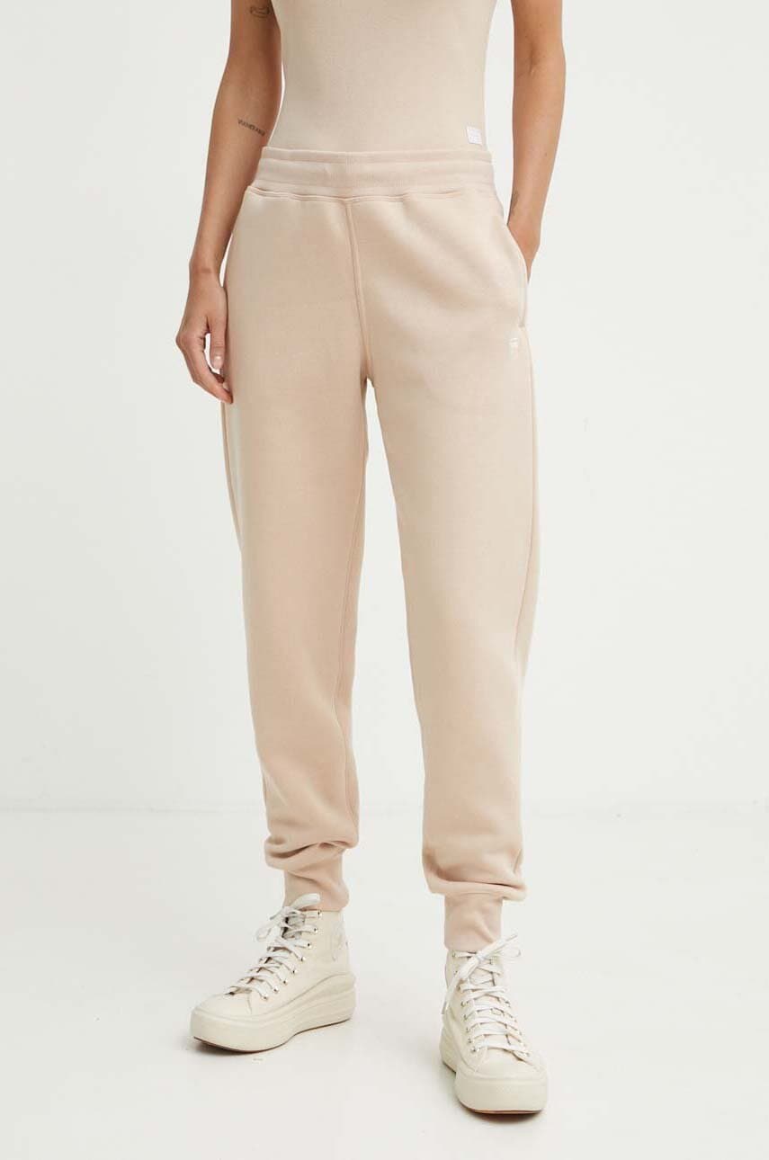 G-Star pantaloni de trening culoarea bej, uni G-Star pantaloni de trening culoarea bej, uni