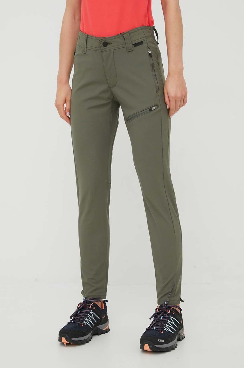 Wrangler pantaloni femei, culoarea verde, mulata, medium waist answear.ro
