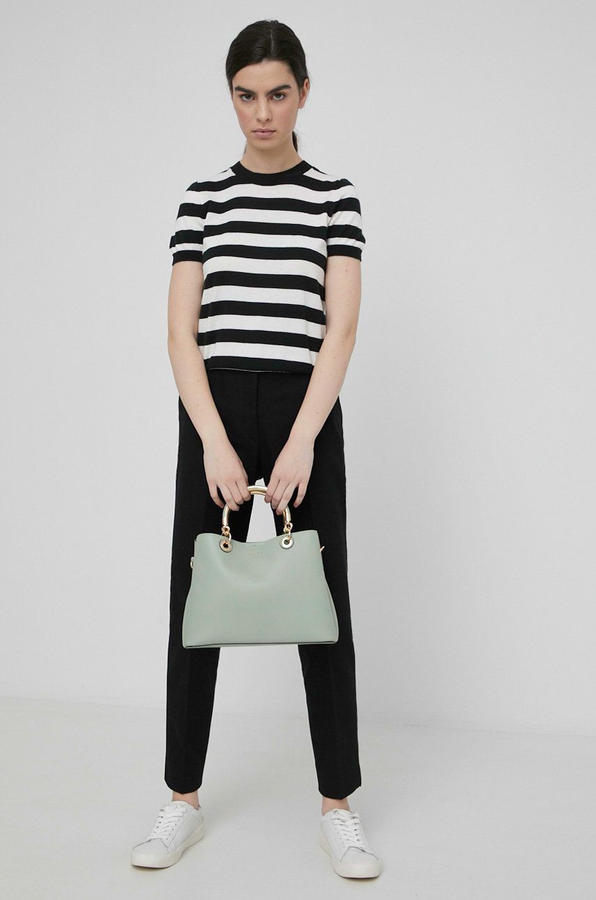 Calvin Klein spodnie damskie kolor czarny fason cygaretki medium waist