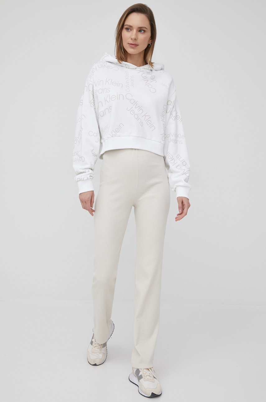 

Панталони Calvin Klein Jeans дамско в бежово, Бежов