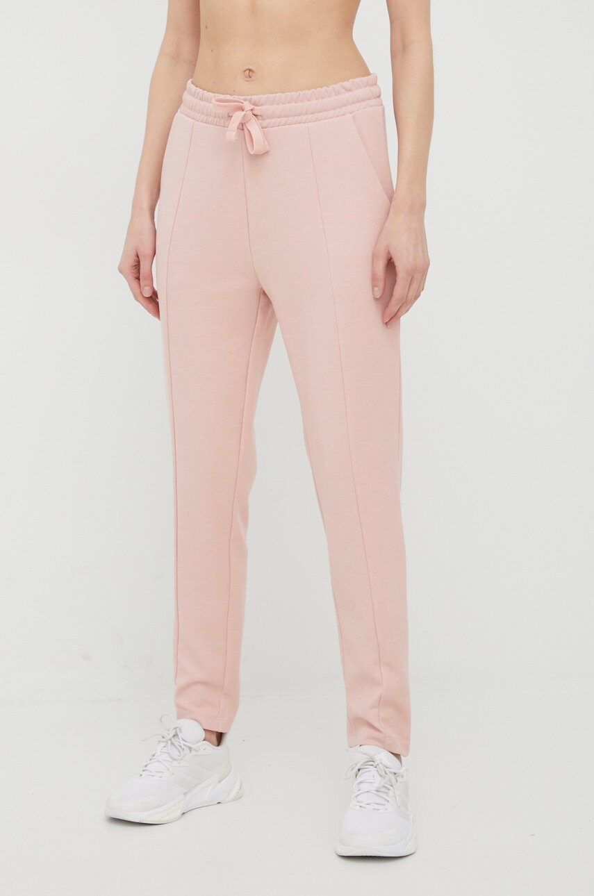 Outhorn pantaloni de trening femei, culoarea roz, neted