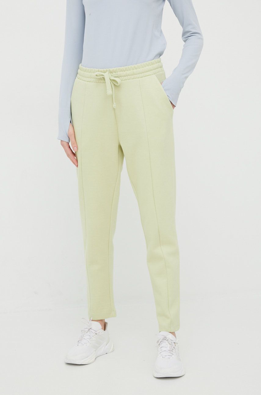 Outhorn pantaloni de trening femei, culoarea verde, neted answear.ro