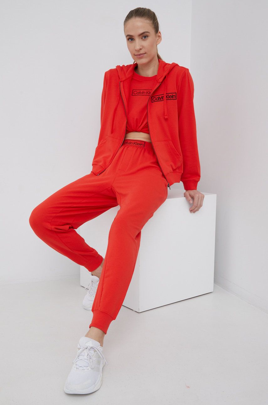 Calvin Klein Underwear spodnie piżamowe damskie kolor czerwony