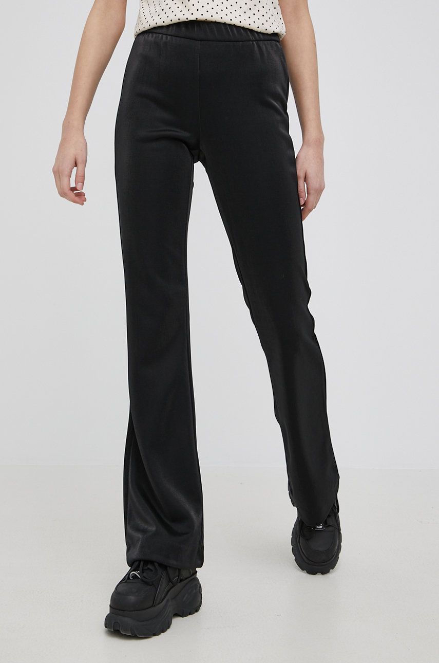 Vero Moda spodnie damskie kolor czarny dzwony high waist