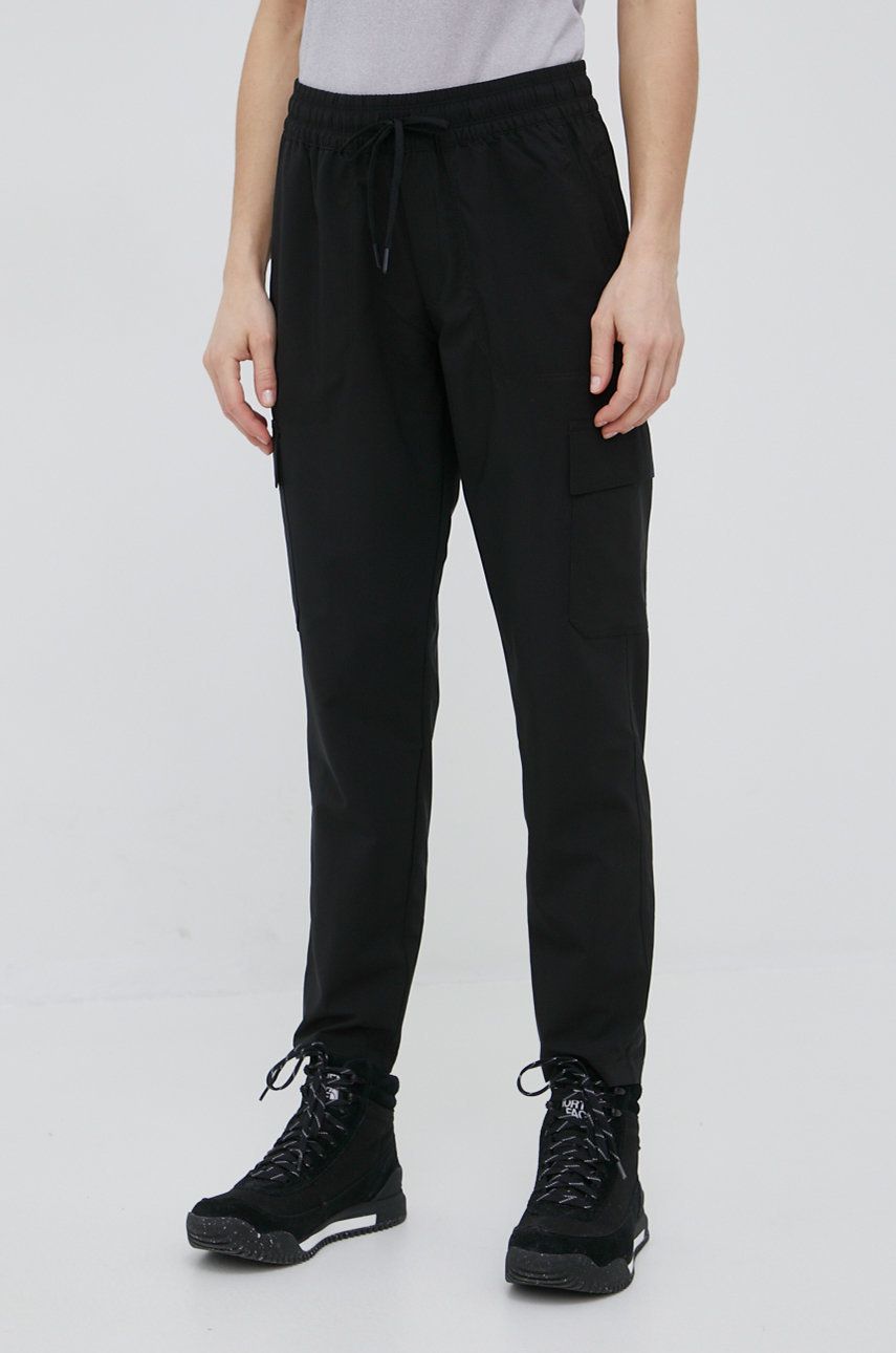 The North Face pantaloni de exterior Never Stop Wearing femei, culoarea negru, fason cargo, medium waist ANSWEAR