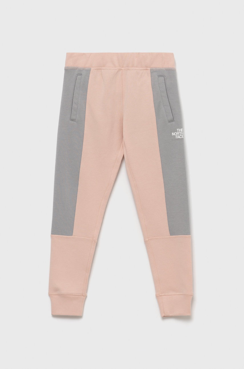 

Дитячі штани The North Face колір рожевий візерунок