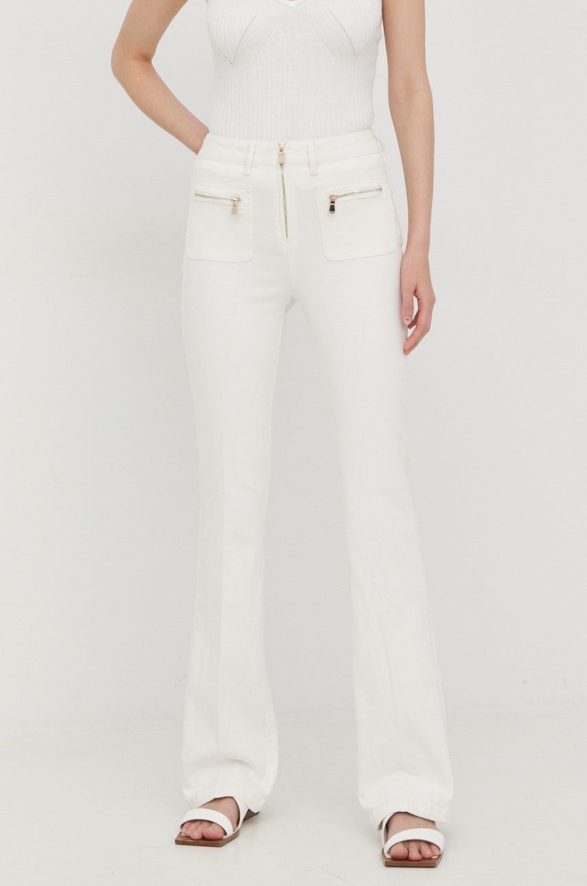 Morgan jeansi femei, culoarea alb, high waist answear.ro