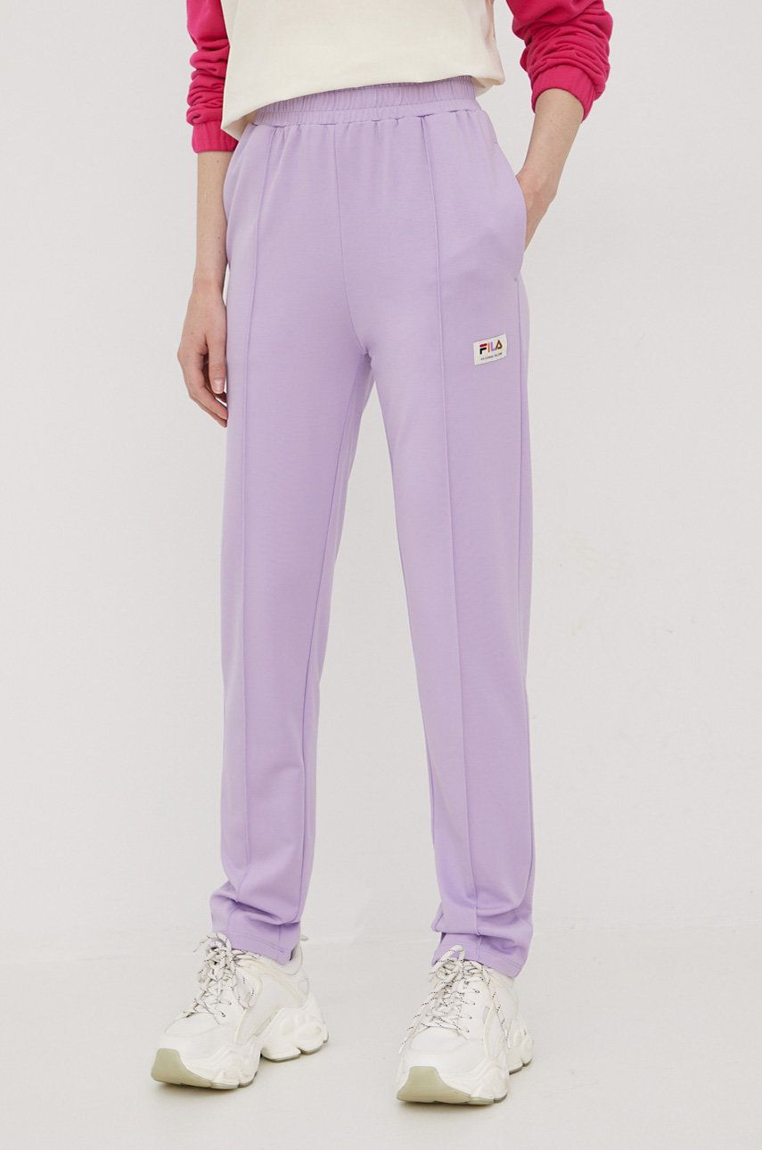 Fila pantaloni de trening femei, culoarea violet, answear.ro