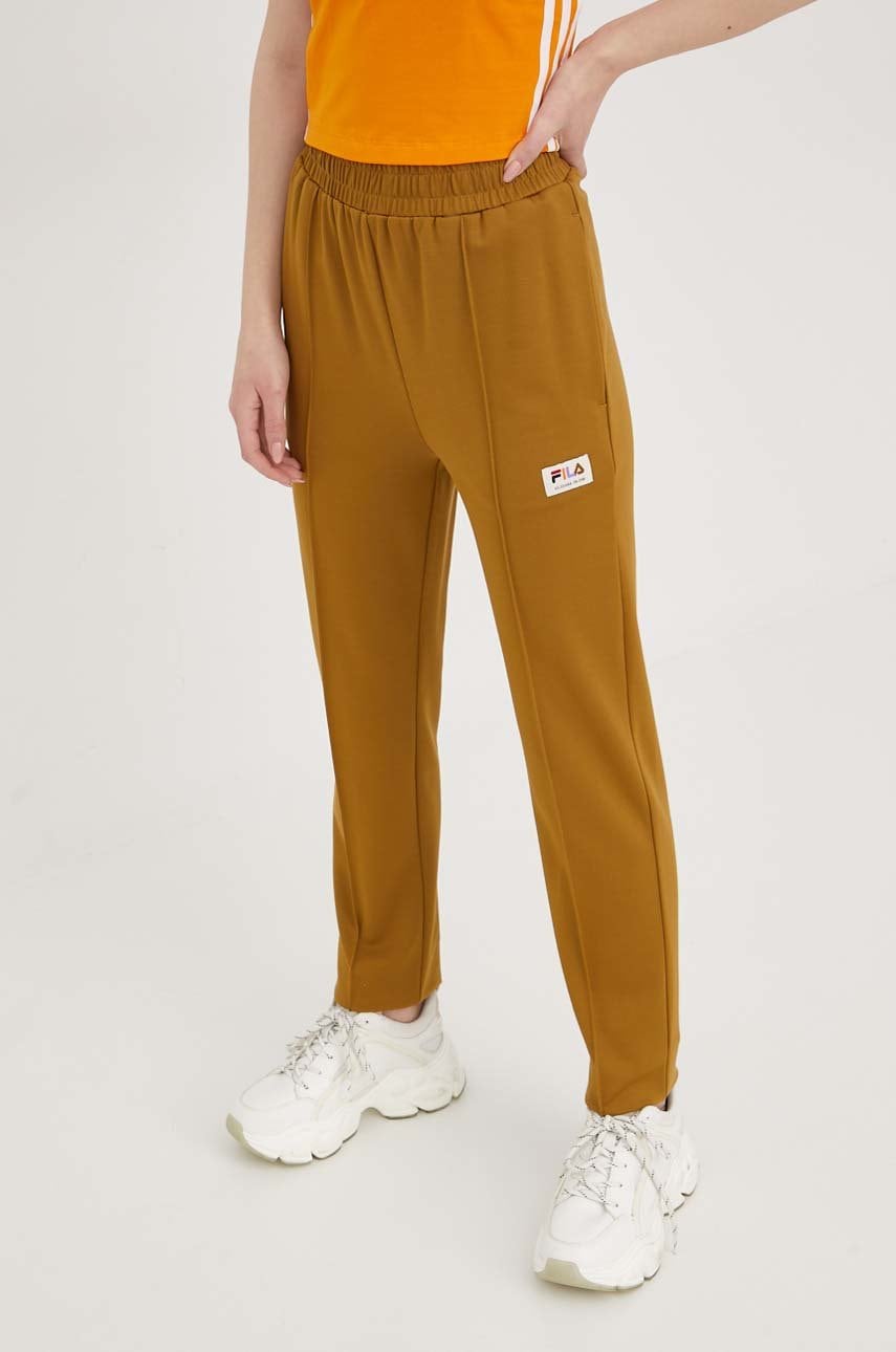 Fila pantaloni de trening femei, culoarea maro,