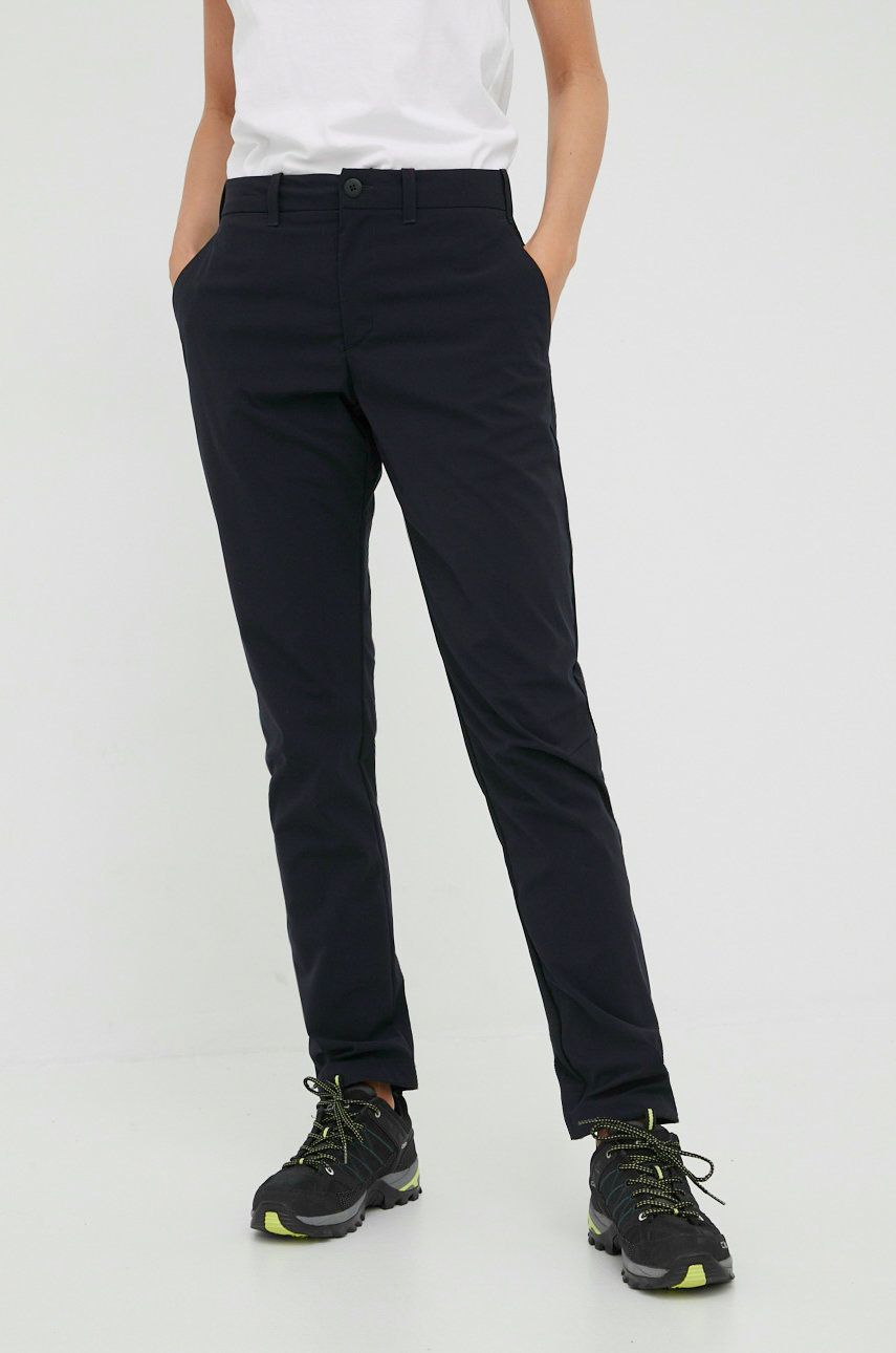 Houdini pantaloni de exterior Omni femei, culoarea negru imagine reduceri black friday 2021 answear.ro