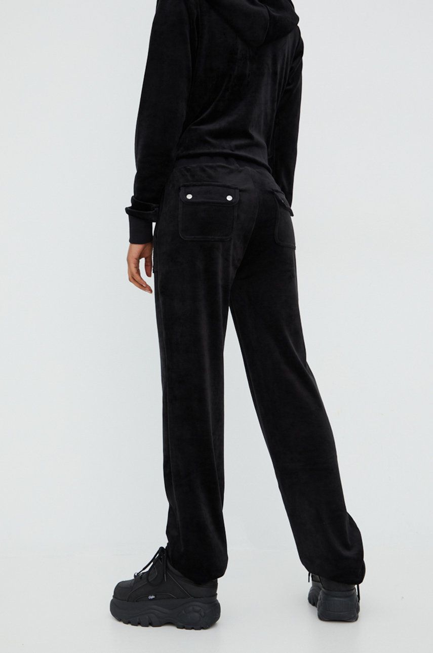 Juicy Couture Pantaloni De Trening Femei, Culoarea Negru, Neted