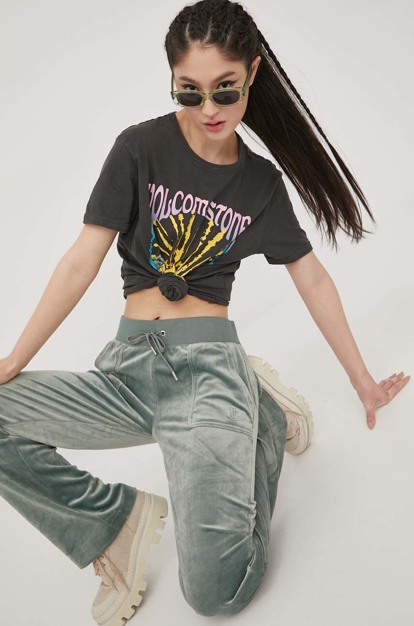 

Спортивные штаны Juicy Couture женские цвет зелёный однотонные