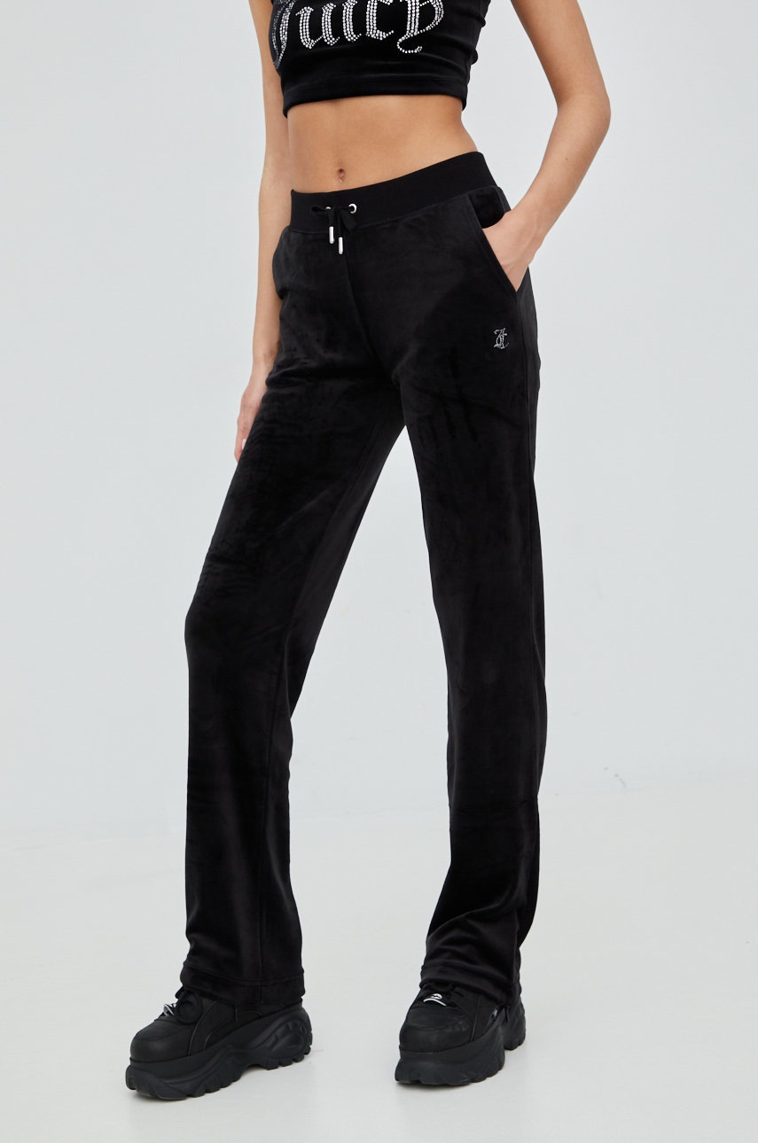 

Спортен панталон Juicy Couture в черно с апликация, Черен