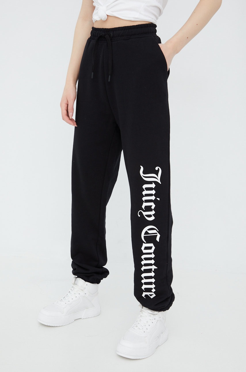 

Спортивні штани Juicy Couture жіночі колір чорний з принтом