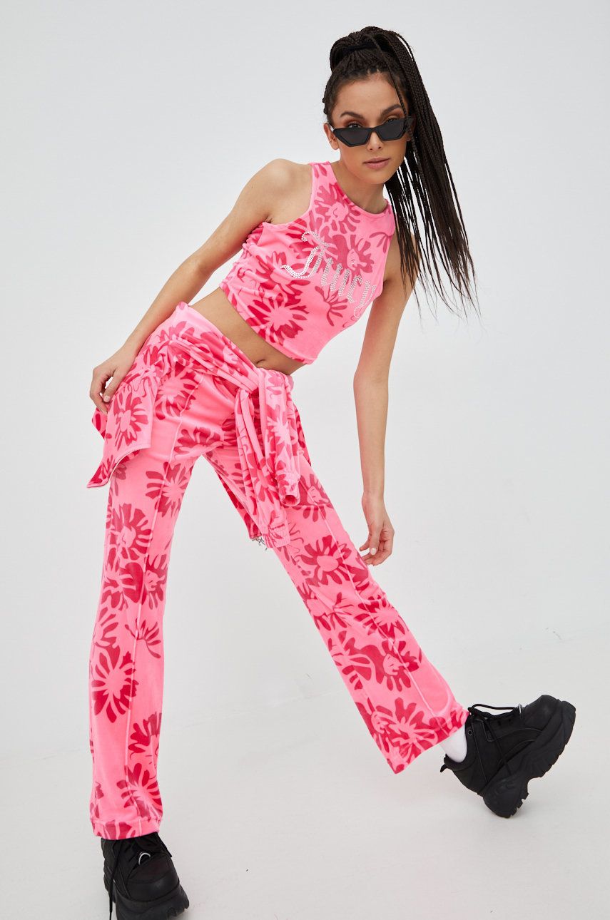 Juicy Couture pantaloni de trening femei, culoarea roz, modelator answear.ro