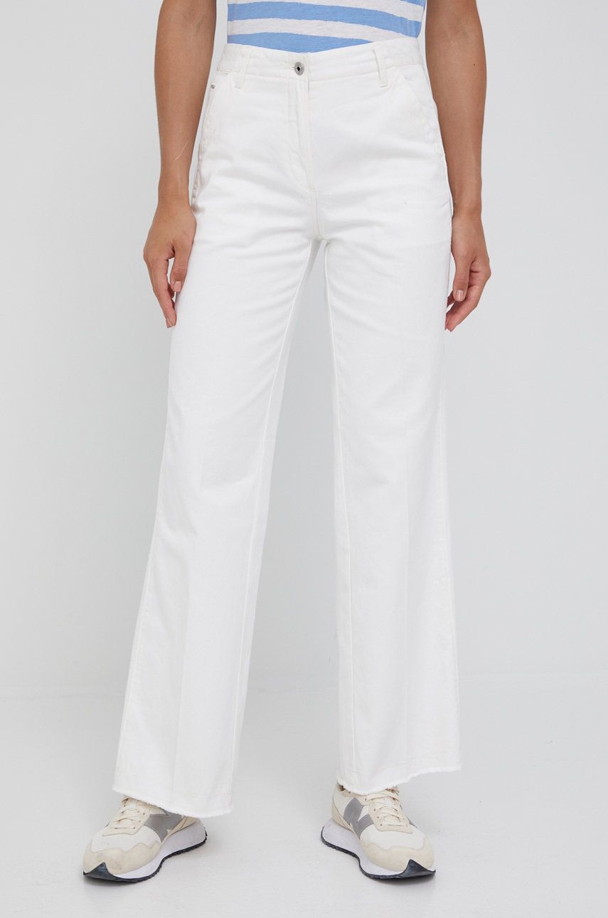 G-Star Raw jeansi femei, culoarea alb, high waist alb imagine promotii 2022