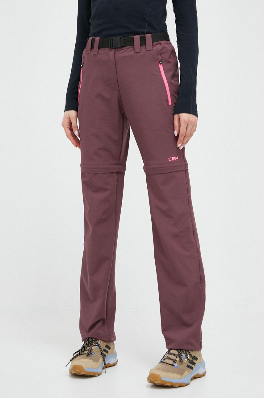 CMP pantaloni de exterior femei, culoarea violet