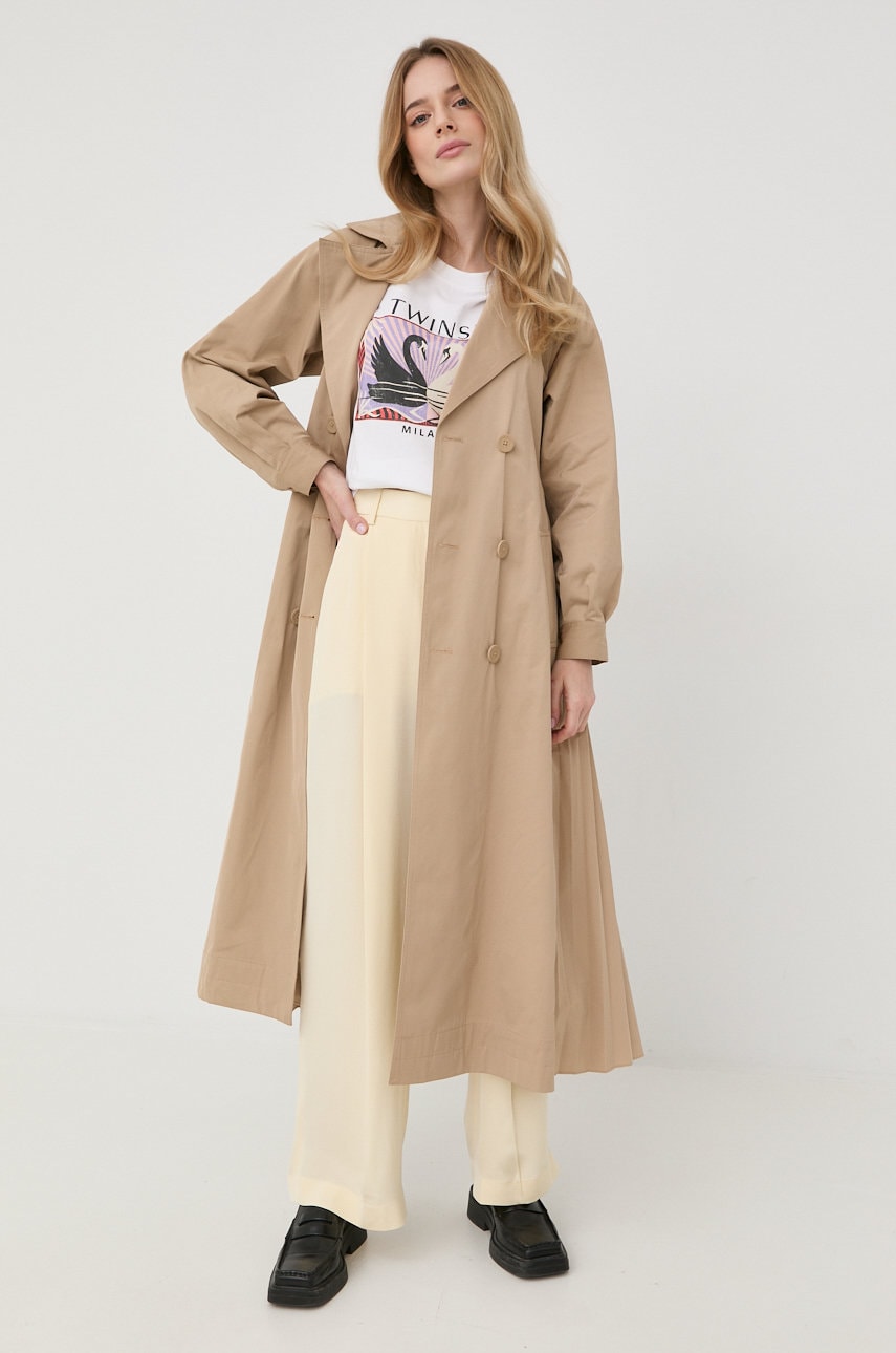 Hedvábné kalhoty Victoria Beckham