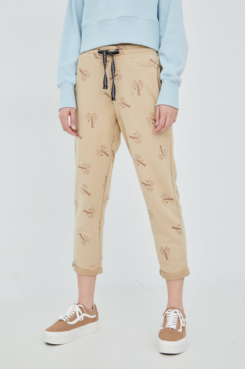 Femi stories pantaloni de trening femei, culoarea bej, modelator