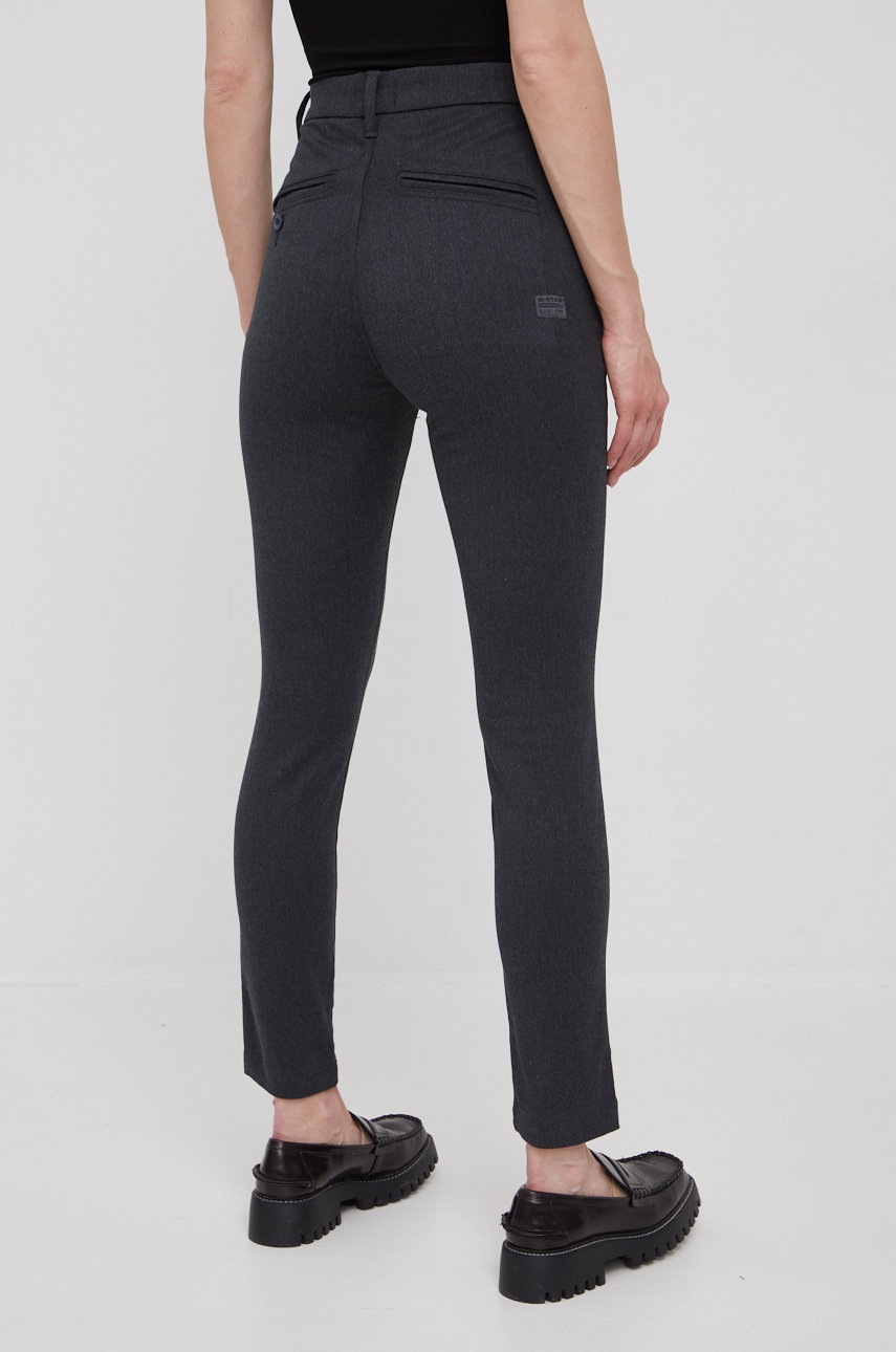 

Штани G-Star Raw жіночі колір сірий фасон chinos висока посадка