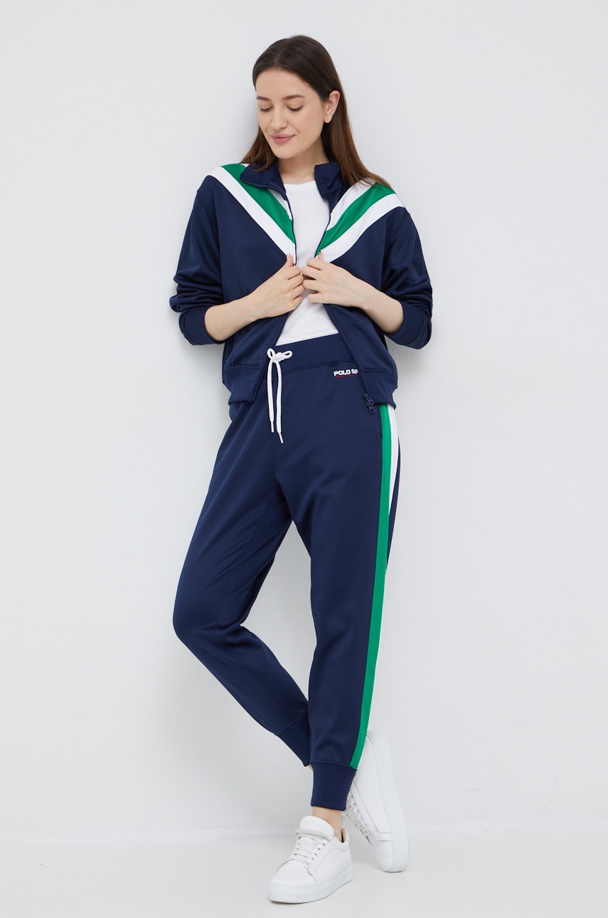 

Спортивные штаны Polo Ralph Lauren женские цвет синий с узором