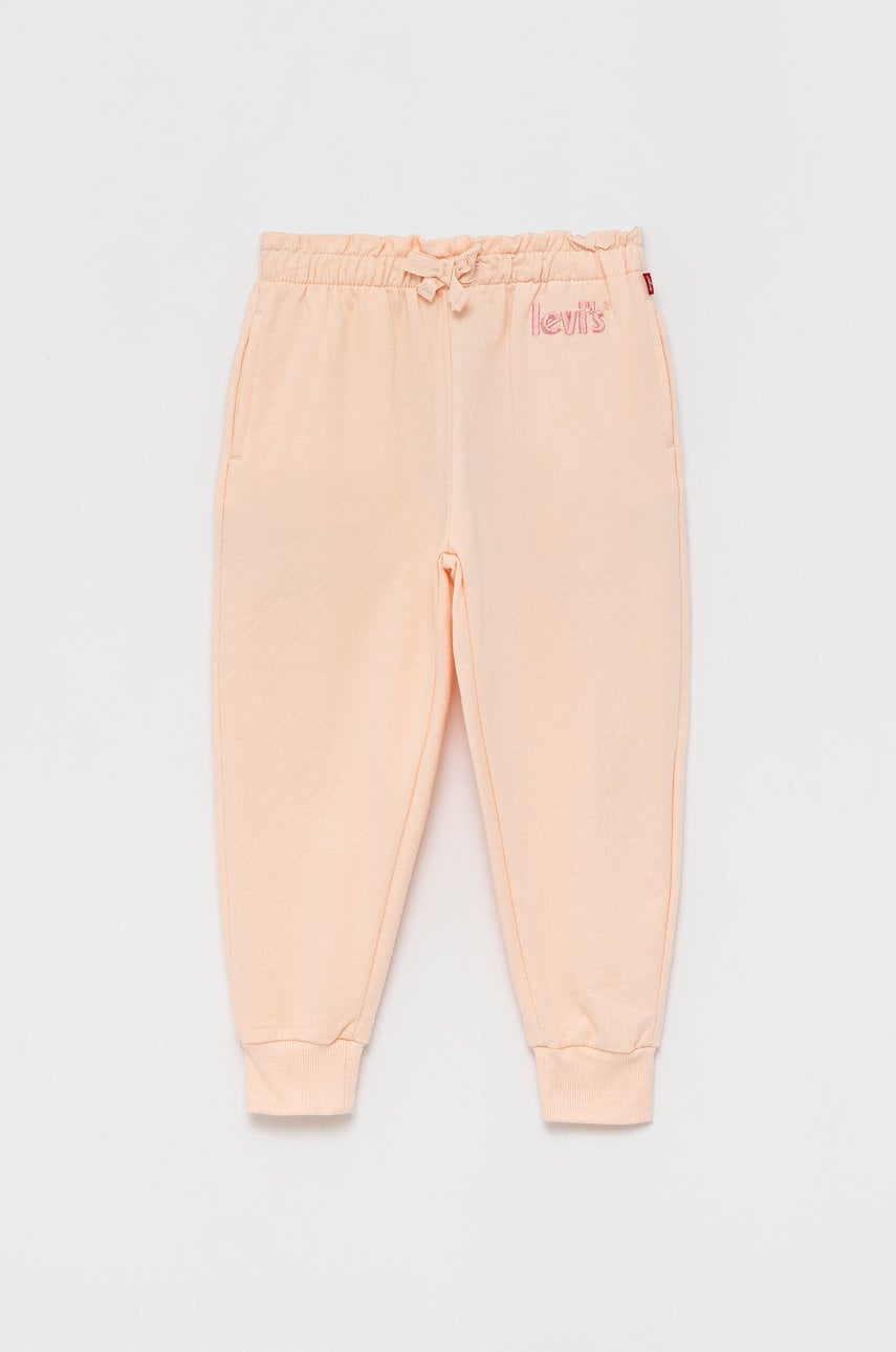 Levi's pantaloni copii culoarea portocaliu, cu imprimeu