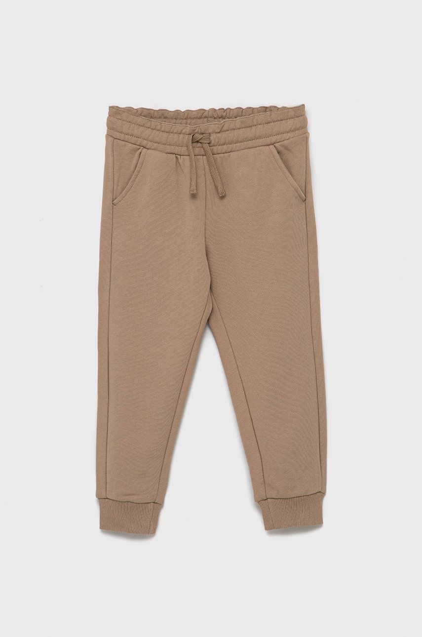 United Colors of Benetton pantaloni de bumbac pentru copii culoarea bej, neted 2023 ❤️ Pret Super answear imagine noua 2022