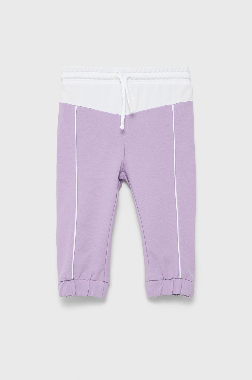United Colors Of Benetton pantaloni copii culoarea violet, neted