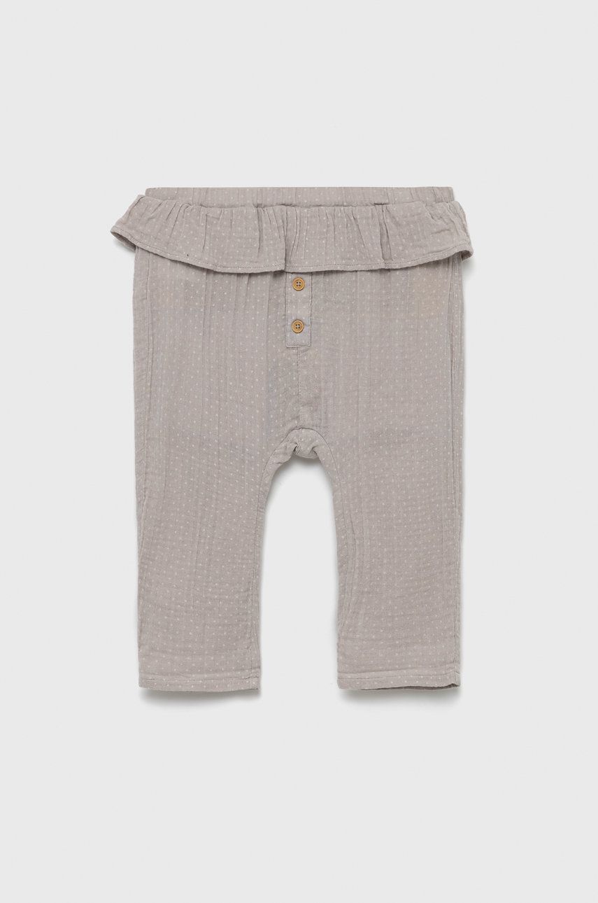 Dětské bavlněné kalhoty United Colors of Benetton šedá barva, vzorované - šedá -  100% Bavlna