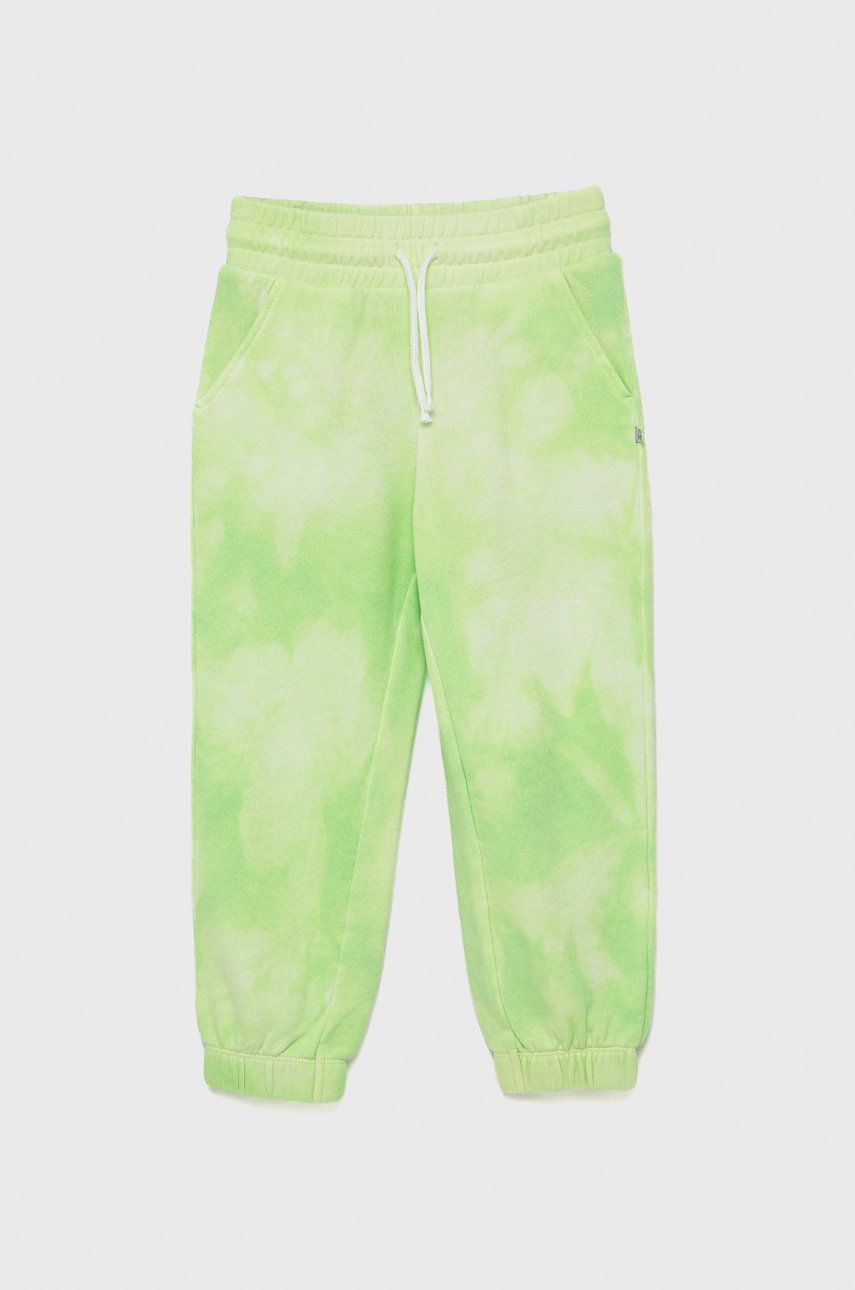 United Colors of Benetton pantaloni de bumbac pentru copii culoarea verde, modelator