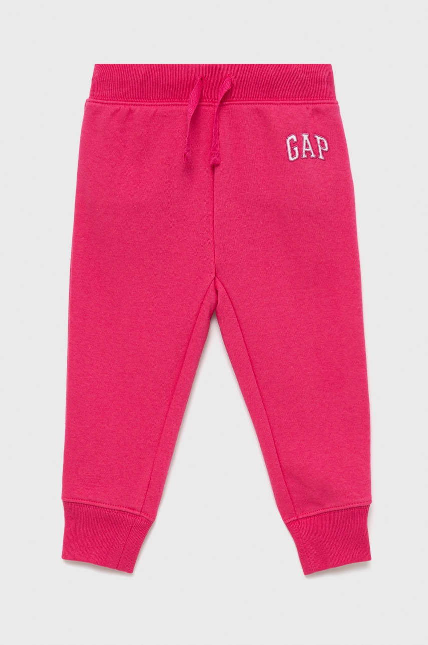 

Детски панталони GAP в розово с апликация, Розов