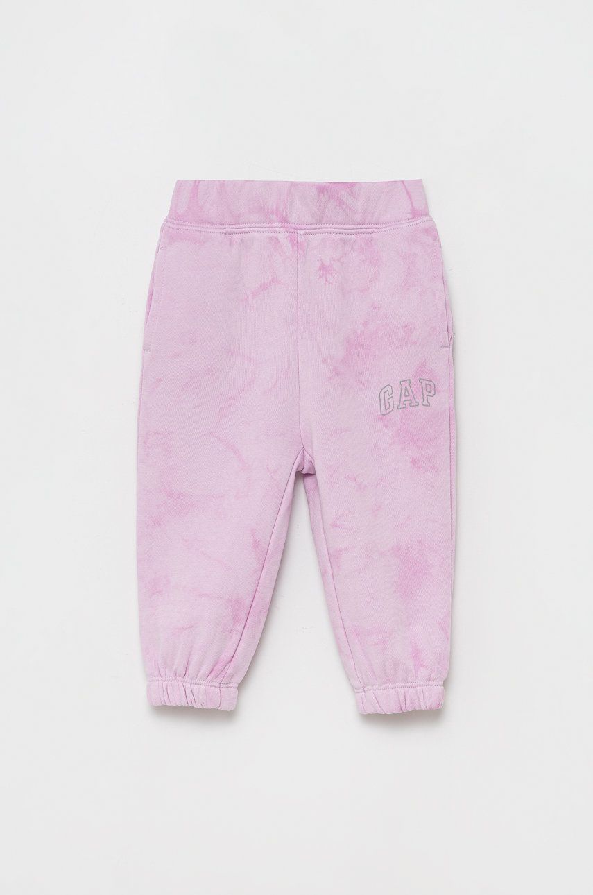 GAP pantaloni de trening pentru copii culoarea violet, cu imprimeu
