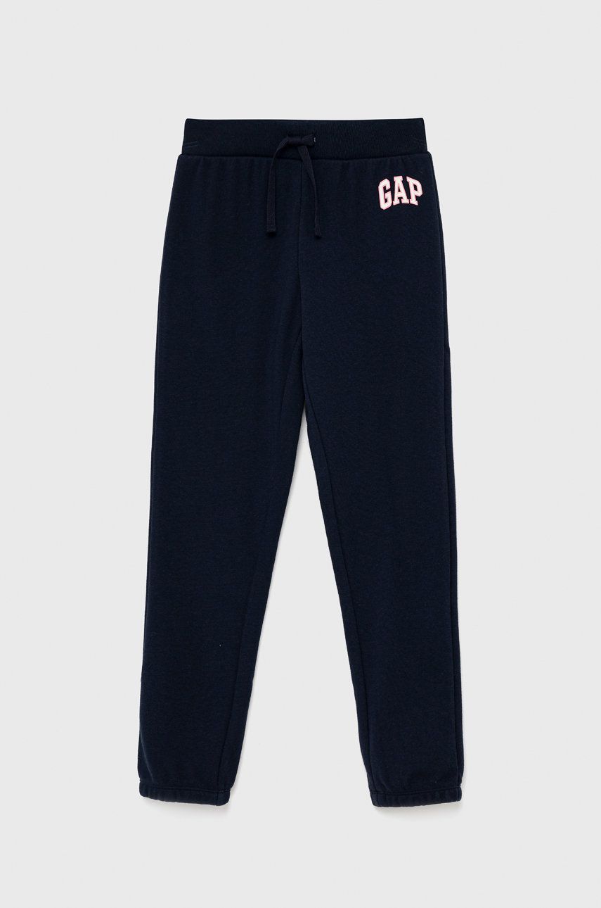 Gap GAP spodnie dresowe dziecięce kolor granatowy gładkie