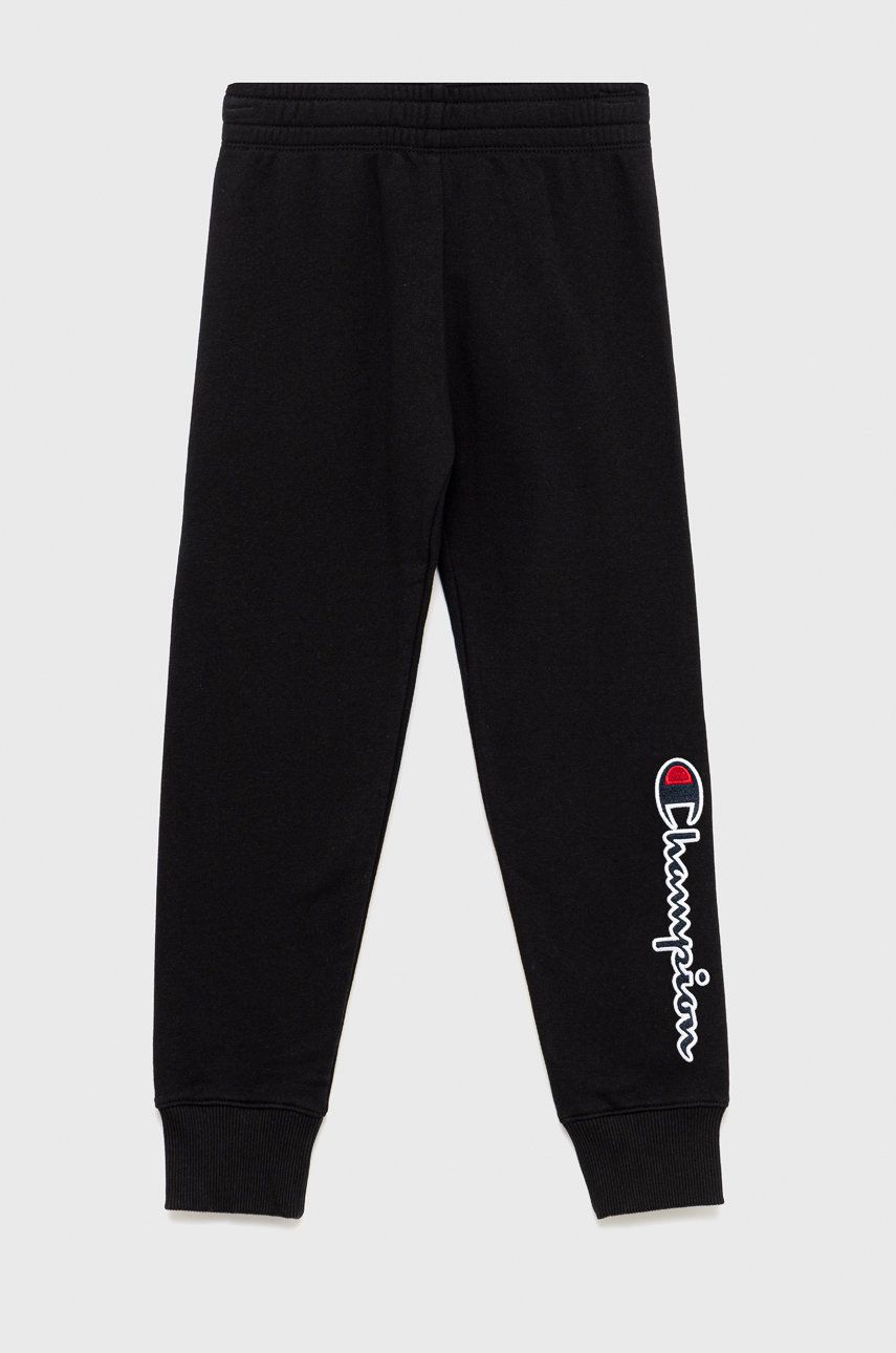 Champion pantaloni de trening pentru copii culoarea negru, neted 2023 ❤️ Pret Super answear imagine noua 2022