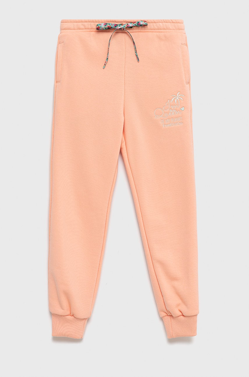 Femi stories pantaloni de trening pentru copii culoarea portocaliu, modelator