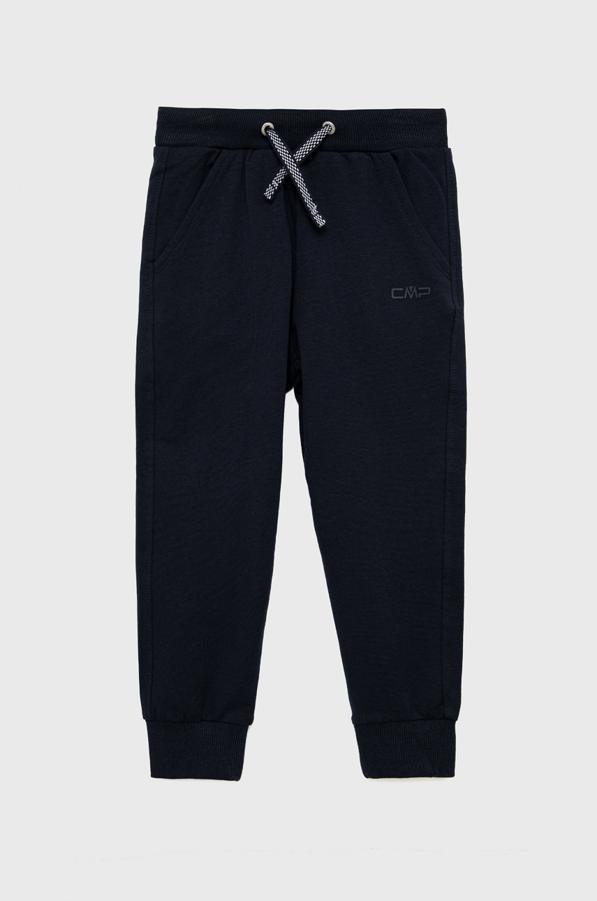 CMP pantaloni de trening pentru copii culoarea albastru marin, neted