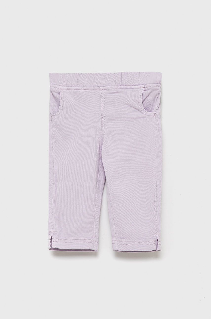Dětské kalhoty Tom Tailor fialová barva, hladké - fialová -  Hlavní materiál: 98% Bavlna