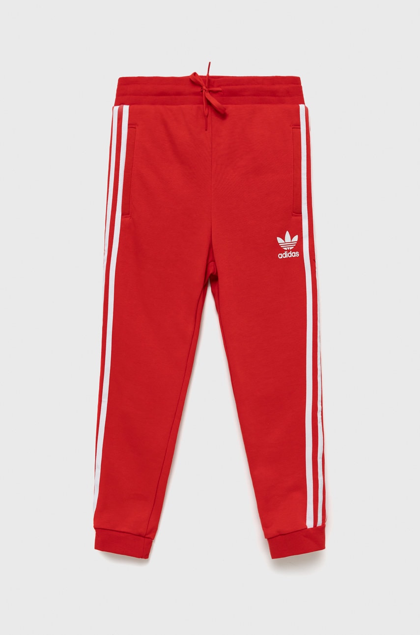 Adidas originals pantaloni copii culoarea rosu, cu imprimeu
