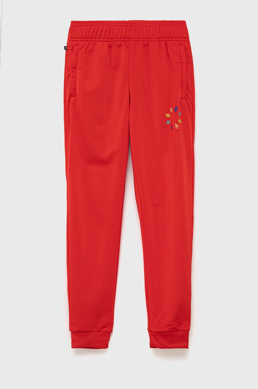 Adidas originals pantaloni copii hb9467 culoarea rosu, cu imprimeu