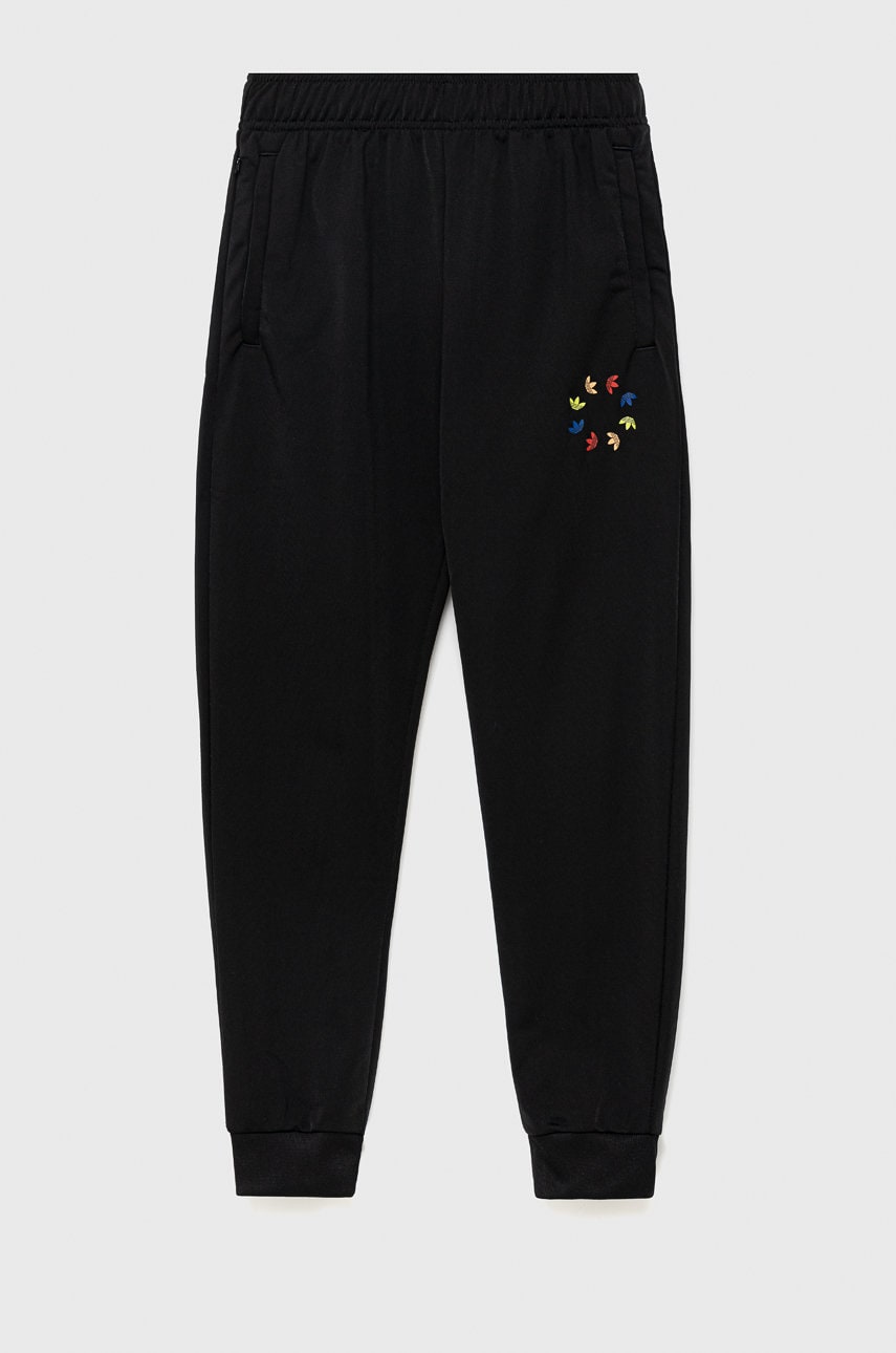 Adidas Originals pantaloni copii culoarea negru, cu imprimeu