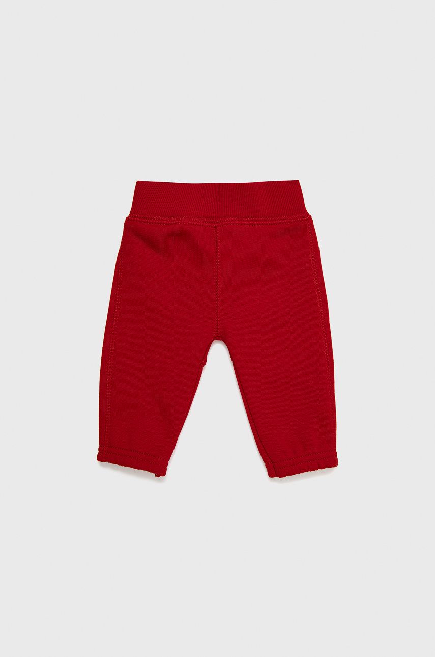 United Colors of Benetton pantaloni de bumbac pentru copii culoarea rosu, cu imprimeu