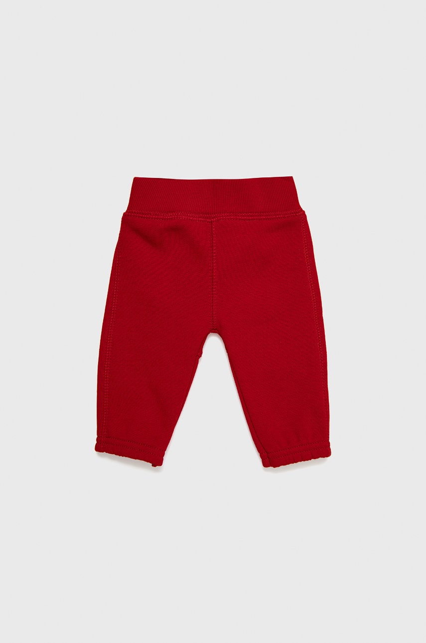United Colors Of Benetton pantaloni de bumbac pentru copii culoarea rosu, cu imprimeu