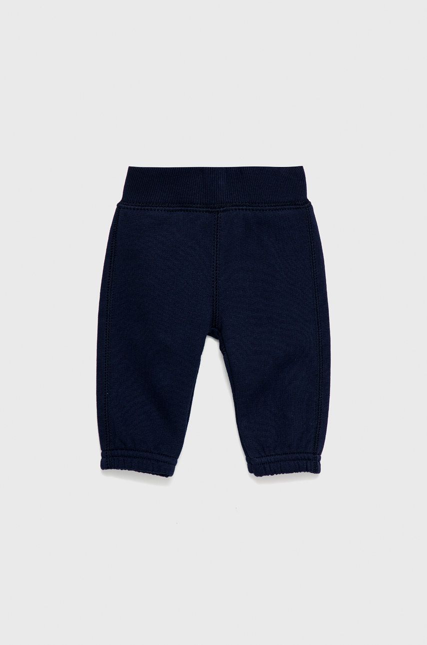 United Colors of Benetton pantaloni de bumbac pentru copii culoarea albastru marin, cu imprimeu 2022 ❤️ Pret Super answear imagine noua 2022