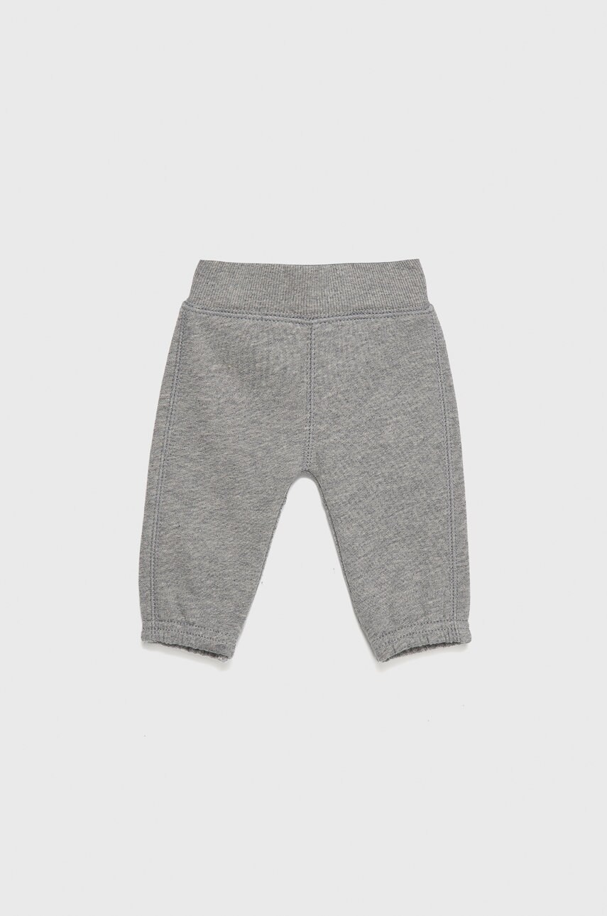 United colors of benetton pantaloni de bumbac pentru copii culoarea gri, cu imprimeu