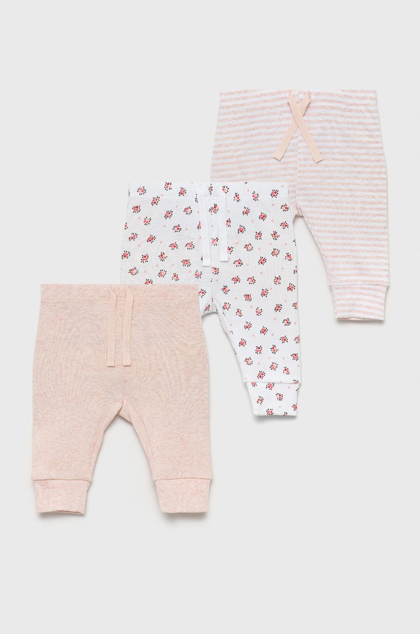 GAP pantaloni de bumbac pentru copii (3-pack) culoarea roz, modelator