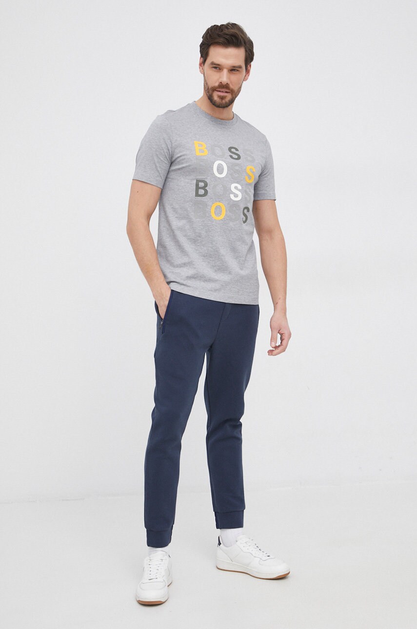 

Брюки Boss Athleisure мужские цвет синий гладкие