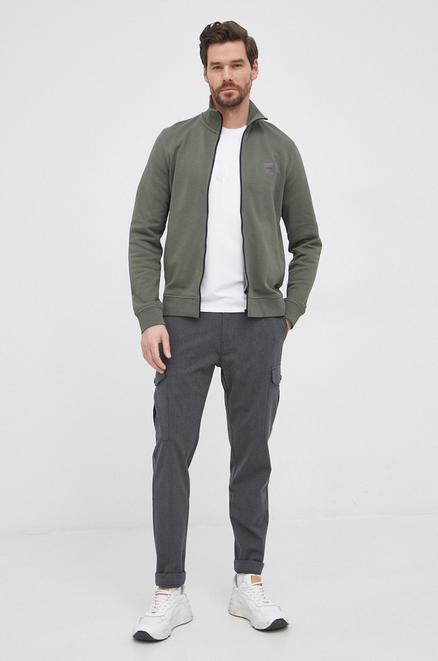

Брюки Boss Casual мужские цвет серый со шнуровкой