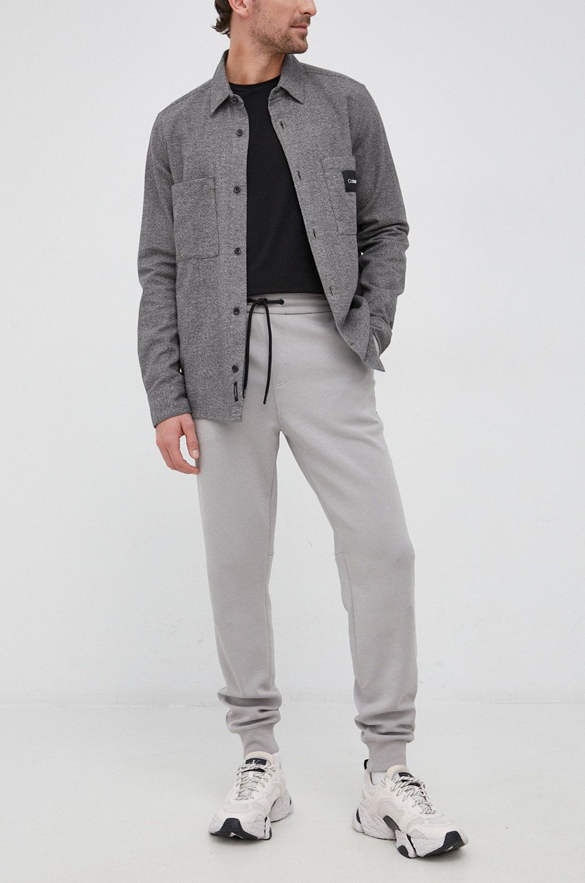 Calvin Klein - Kalhoty - šedá -  80 % Bavlna