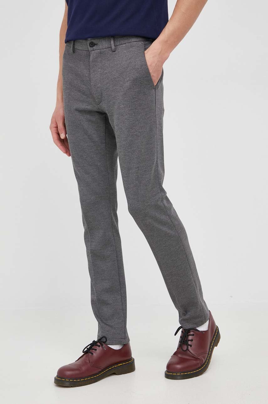 

Панталони Tommy Hilfiger Bleecker мъжки в сиво с кройка тип чино, Сив